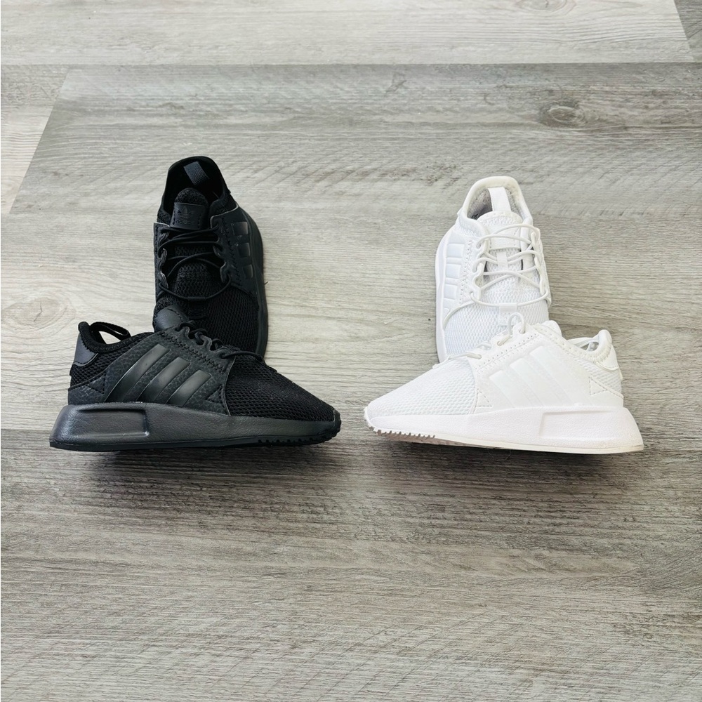 adidas Kids Toddler Black and White Lace-Up Sneakers Set Size 5 & 6